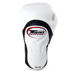 BGVL6 Twins White-Black Deluxe Sparring Gloves - FightstorePro