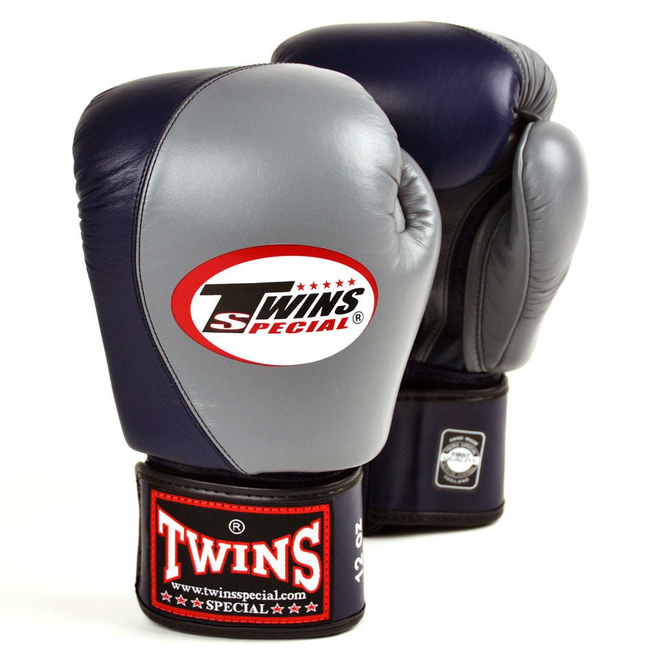 BGVL8 Twins Grey-Navy 2-Tone Boxing GLoves - FightstorePro