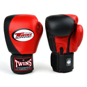 BGVL8 Twins Red-Black 2-Tone Boxing Gloves - FightstorePro