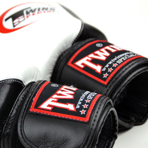 BGVL8 Twins White-Black 2-Tone Boxing Gloves - FightstorePro