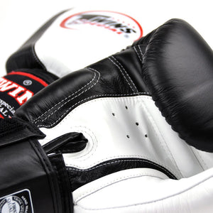 BGVL8 Twins White-Black 2-Tone Boxing Gloves - FightstorePro