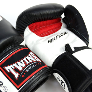 BGVLA2-2T Twins Air Flow Boxing Gloves Black-White-Red - FightstorePro