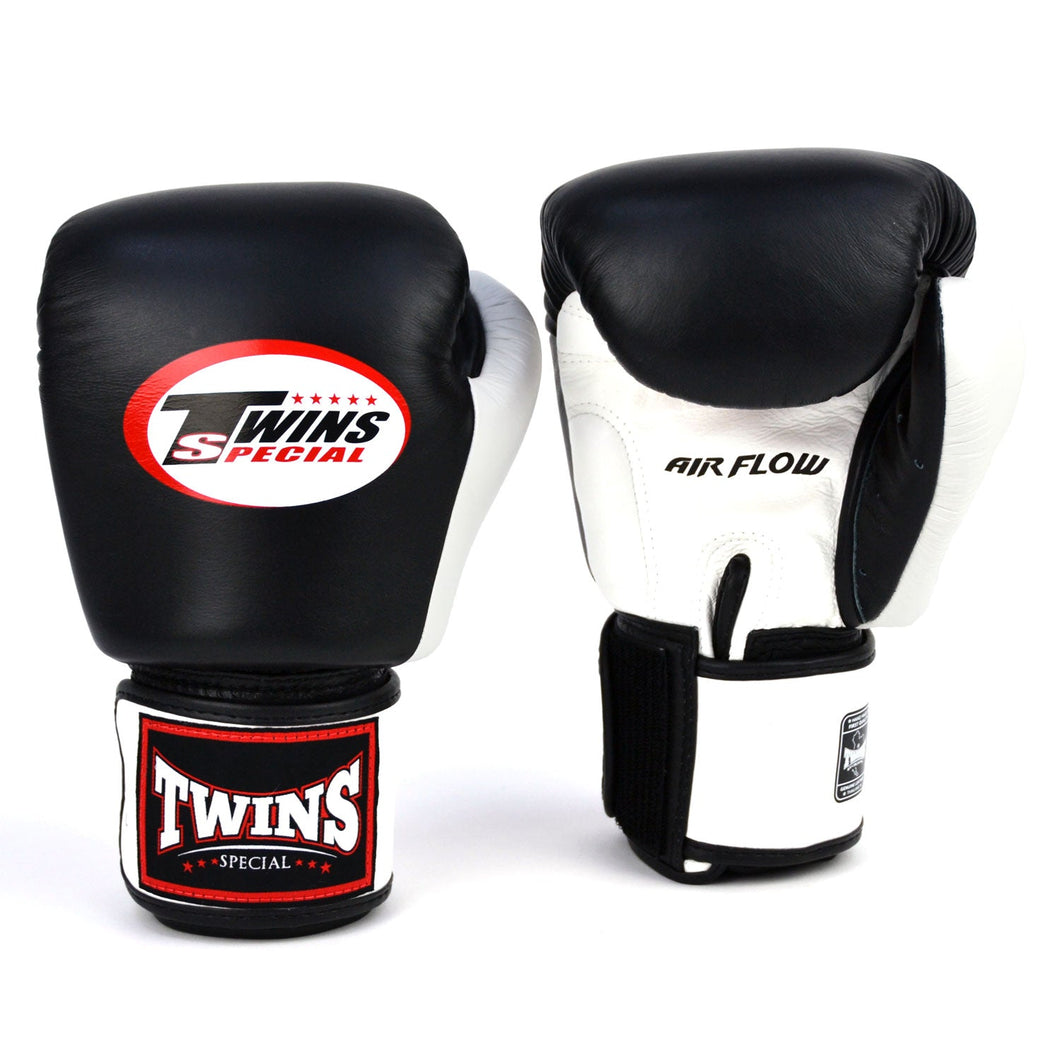 BGVLA2-2T Twins Air Flow Boxing Gloves Black-White-Red - FightstorePro