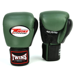 BGVLA2-2T Twins Air Flow Boxing Gloves Olive-Black-White - FightstorePro