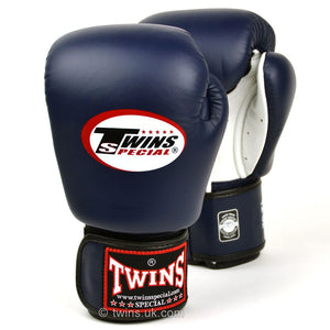 BGVLA2 Twins Air Flow Navy-White Boxing Gloves - FightstorePro
