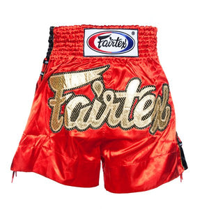 Fairtex BS0602 Red Laced Sides Muay Thai Shorts - FightstorePro