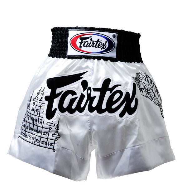 Fairtex BS0637 Superstition White Muay Thai Shorts - FightstorePro