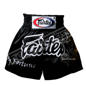 Fairtex BS0639 My Fortune Black Muay Thai Shorts - FightstorePro