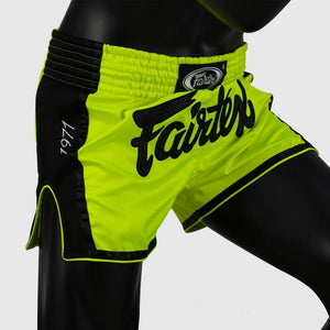 Fairtex BS1706 Slim Cut Muay Thai Shorts - Lime Green - FightstorePro