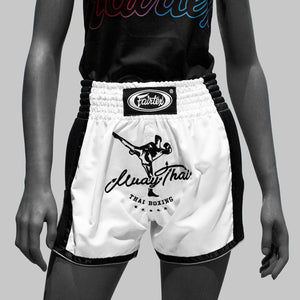 Fairtex BS1707 Slim Cut Muay Thai Shorts - White - FightstorePro