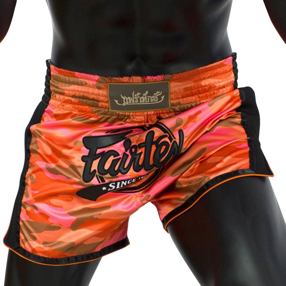 Fairtex BS1711 Slim Cut Muay Thai Shorts - Red Camo - FightstorePro