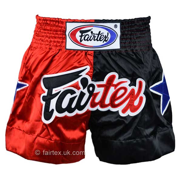 Fairtex BS85 Classic Red-Black Muay Thai Fight Shorts - FightstorePro
