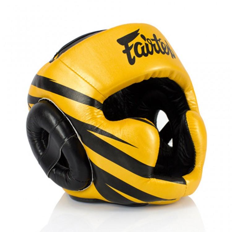 Fairtex HG16 Microfibre Headguard - Gold/Black - FightstorePro