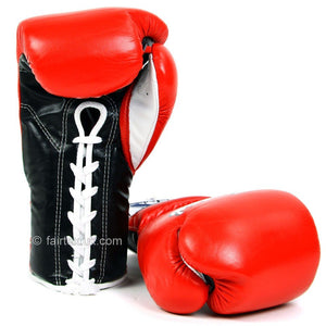 Fairtex Mexican Lace-up Gloves BGL7 - Red 12oz - FightstorePro