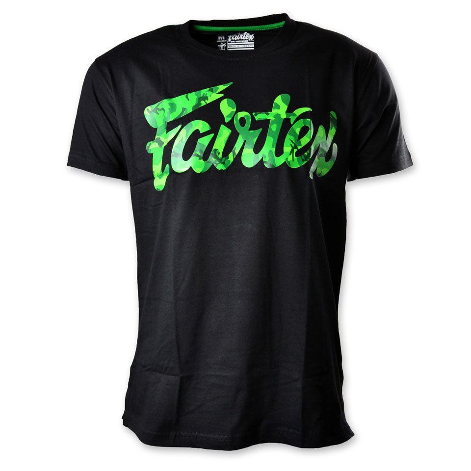 Fairtex TST179 T-Shirt - Black/Green Camo - FightstorePro