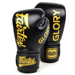 Fairtex X Glory Velcro Boxing Gloves - Black - FightstorePro