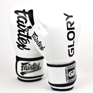 Fairtex X Glory Velcro Boxing Gloves - White - FightstorePro