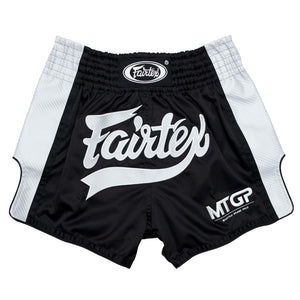 Fairtex X MTGP Black-White Muay Thai Shorts - FightstorePro