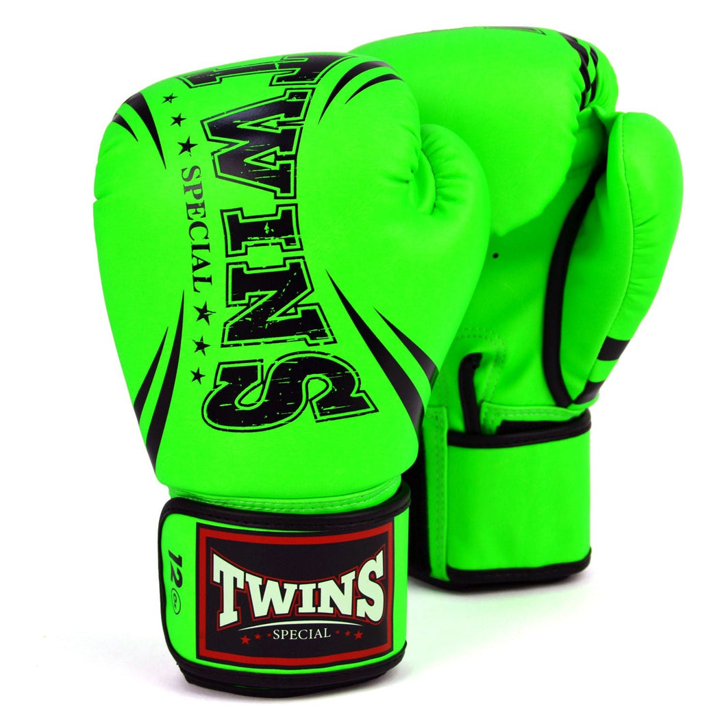 FBGVDM3-TW6 Twins Non-Leather Boxing Gloves Green - FightstorePro