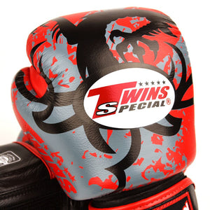 FBGVL3-36 Twins Red Tribal Dragon Boxing Gloves - FightstorePro