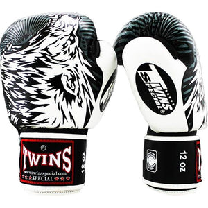 FBGVL3-50 Twins White Wolf Boxing Gloves - FightstorePro