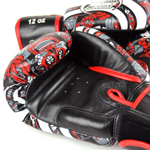 FBGVL3-53 Twins Red Skull Boxing Gloves - FightstorePro