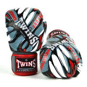 FBGVL3-55 Twins Grey-Red Demon Boxing Gloves - FightstorePro
