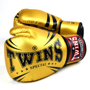 FBGVS3-TW6 Twins Gold Synthetic Boxing Gloves - FightstorePro