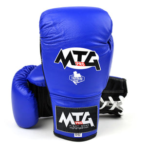 LG2 MTG Pro 3-Tone Blue Lace-up Boxing Gloves - FightstorePro