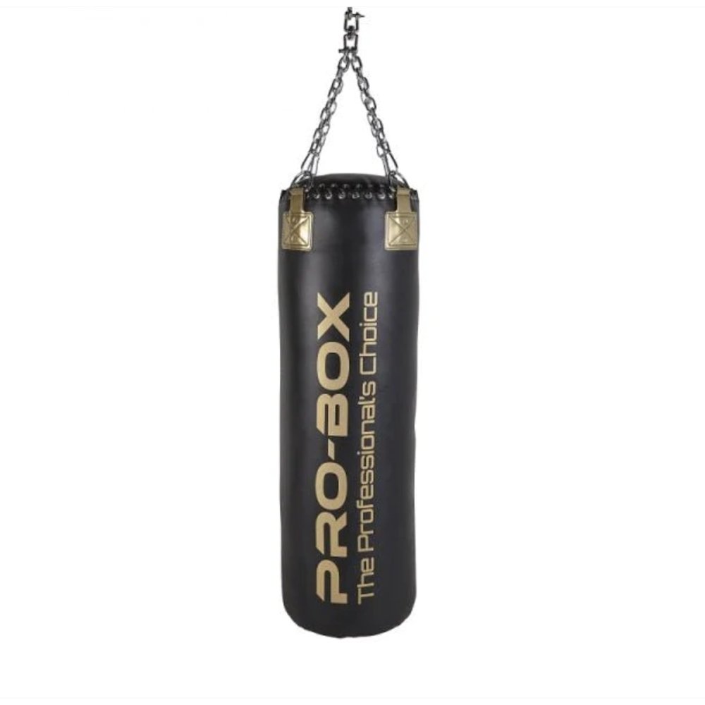 Pro Box 'Champ' 4ft Straight Bag, Black-Gold - FightstorePro