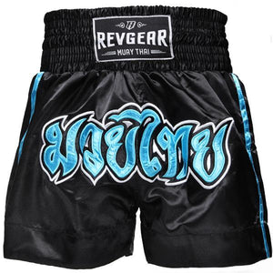 Revgear Kids Muay Thai Shorts - Black Blue - FightstorePro