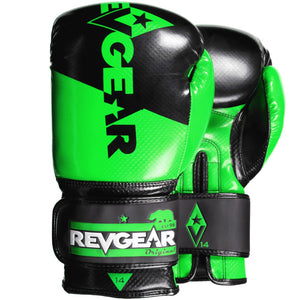 Revgear Pinnacle Boxing Gloves- Black Green - FightstorePro