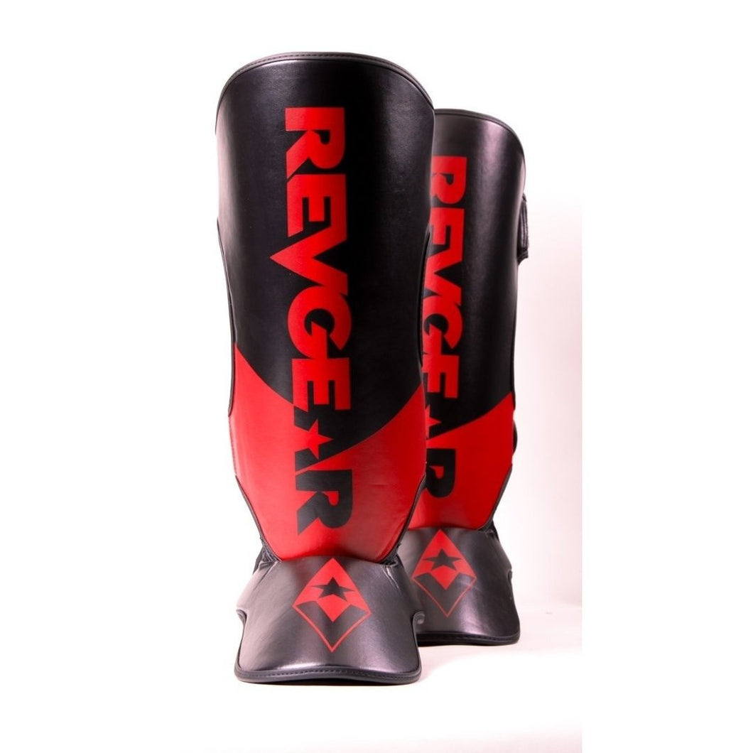 Revgear Pinnacle Shin Guards - Black/Red - FightstorePro