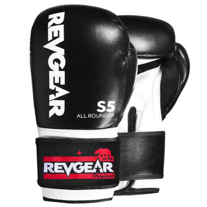 Revgear S5 All Rounder Boxing Glove - Black White - FightstorePro