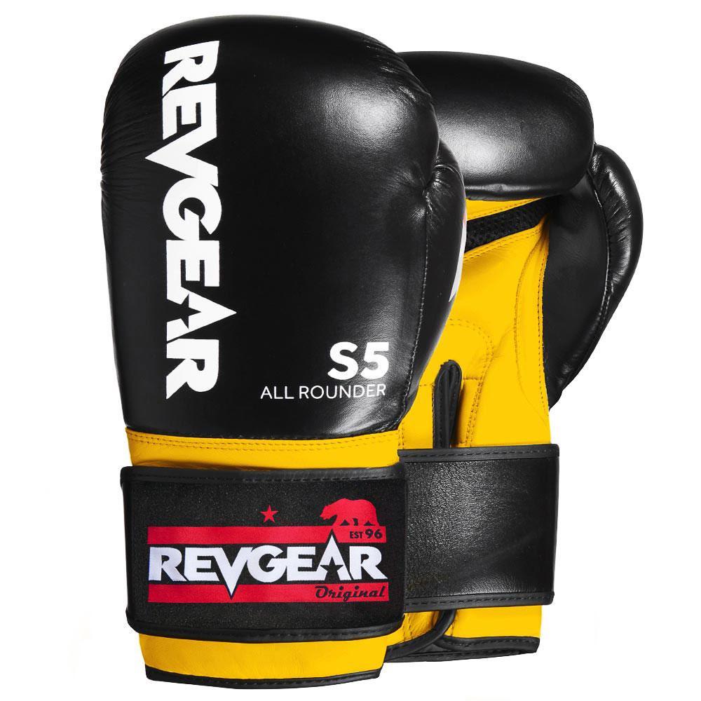 Revgear S5 All Rounder Boxing Glove - Black Yellow - FightstorePro