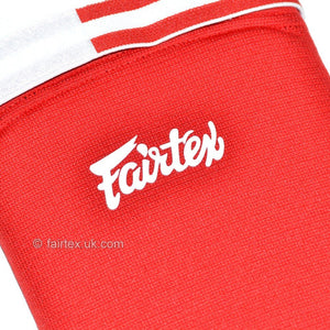 SPE1 Fairtex Red Elastic Competition Shin Pads - FightstorePro