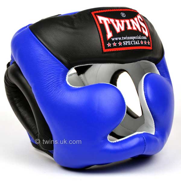 Twins Blue-Black 2-Tone Sparring Head Guard - FightstorePro
