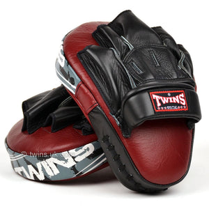 Twins PML-10 Deluxe Curved Focus Mitts Burgundy - FightstorePro