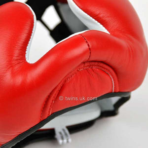 Twins Red-Black 2-Tone Sparring Head Guard - FightstorePro