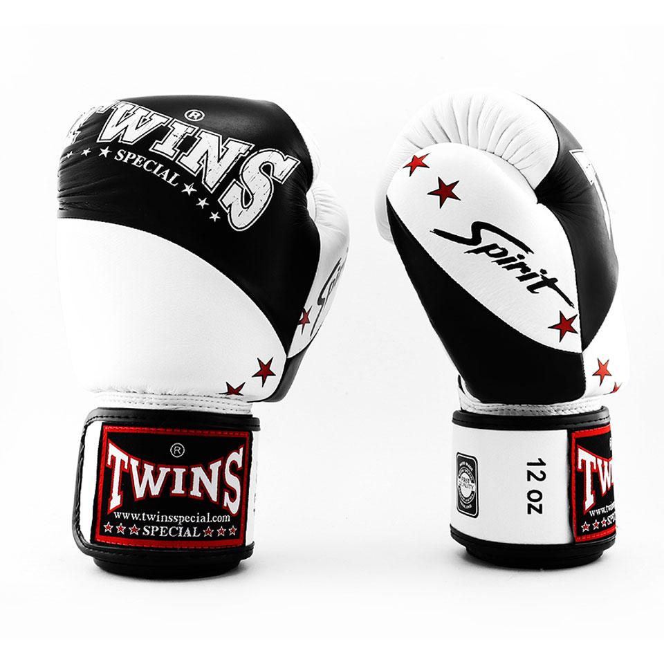 Twins Special Boxing Gloves - Spirit - Black/White - FightstorePro