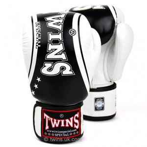 Twins Special FBGV-TW4 Boxing Gloves Classic White/Black - FightstorePro