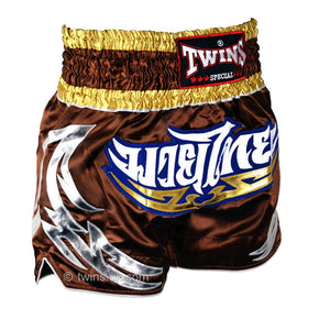 Twins TWS-010 Brown Muay Thai Shorts - FightstorePro