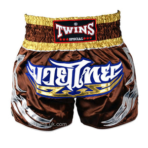 Twins TWS-010 Brown Muay Thai Shorts - FightstorePro