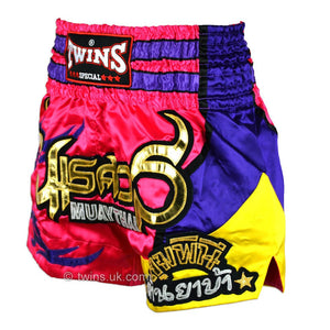 Twins TWS-884 Pink Purple Muay Thai Shorts - FightstorePro